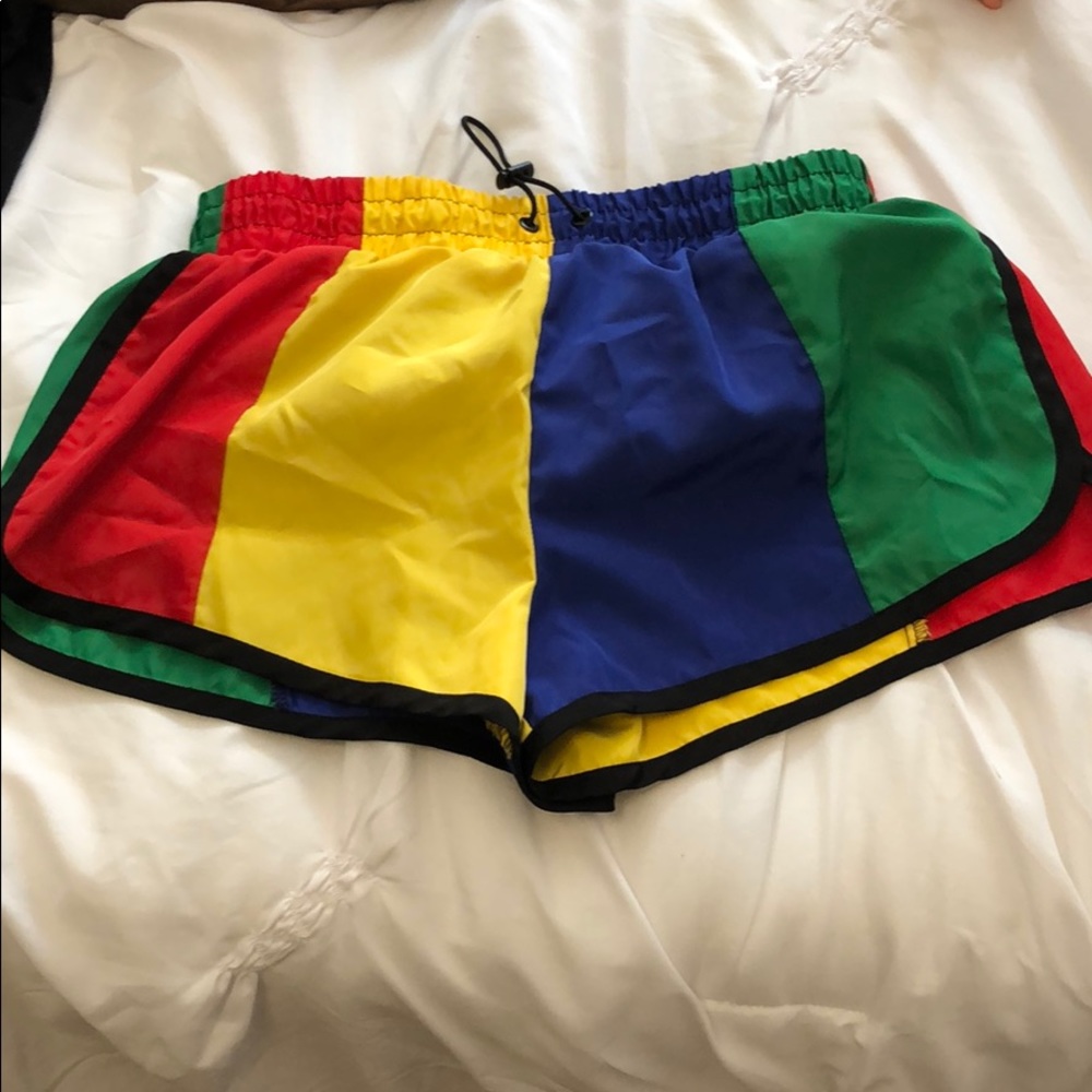 Multi colored short shorts